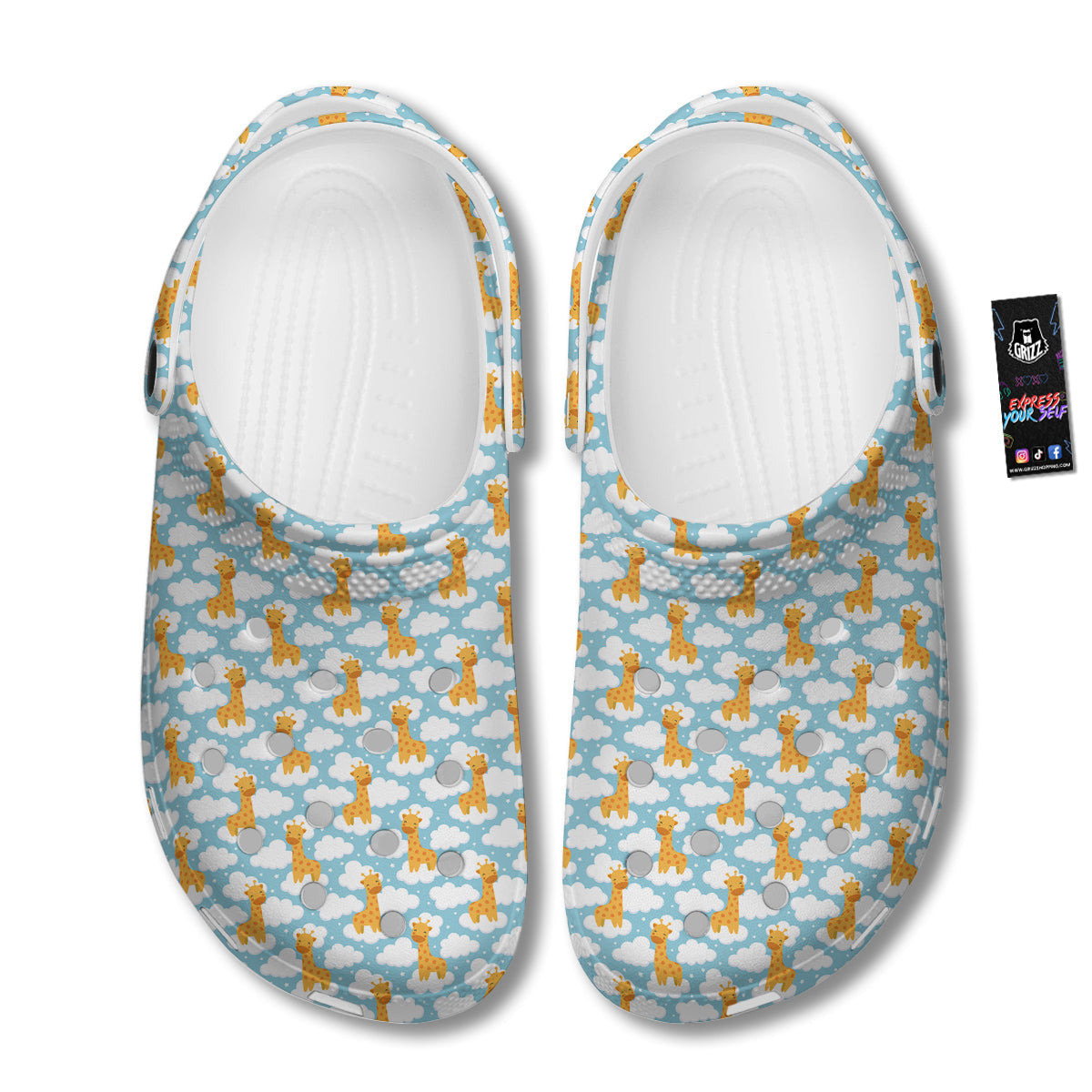 Giraffe Cute Cartoon Print Pattern Clog-grizzshop