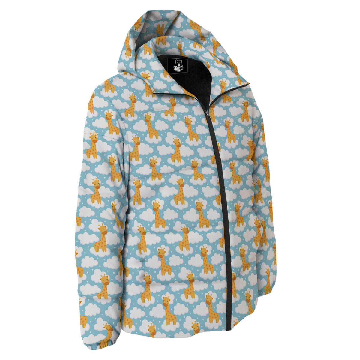 Giraffe Cute Cartoon Print Pattern Down Jacket-grizzshop