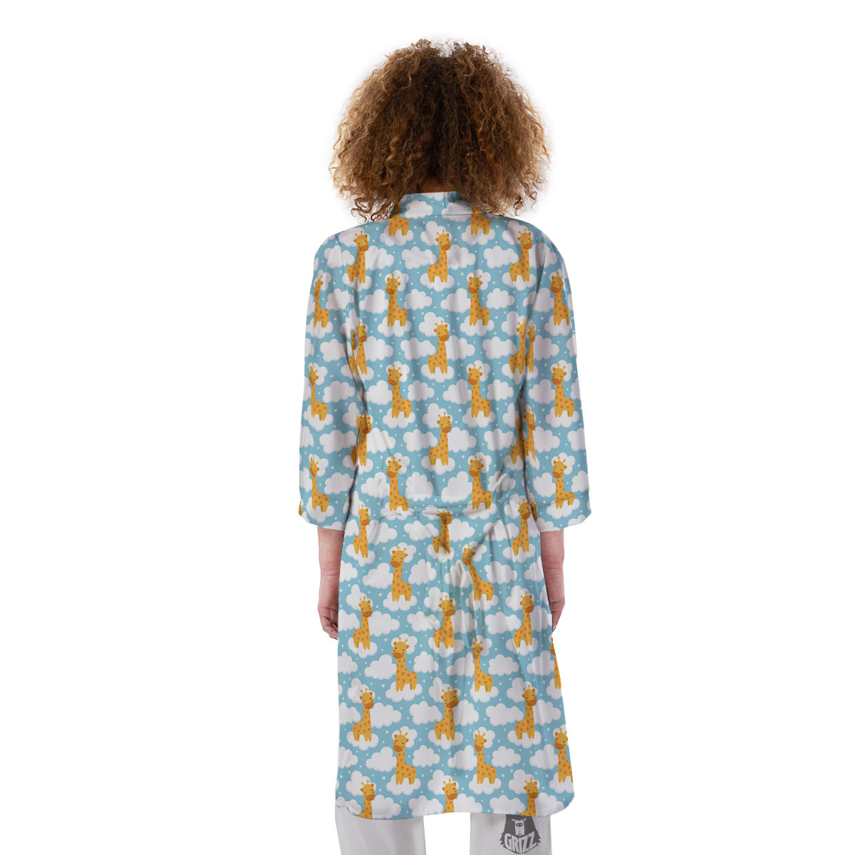 Giraffe Cute Cartoon Print Pattern Kimono-grizzshop