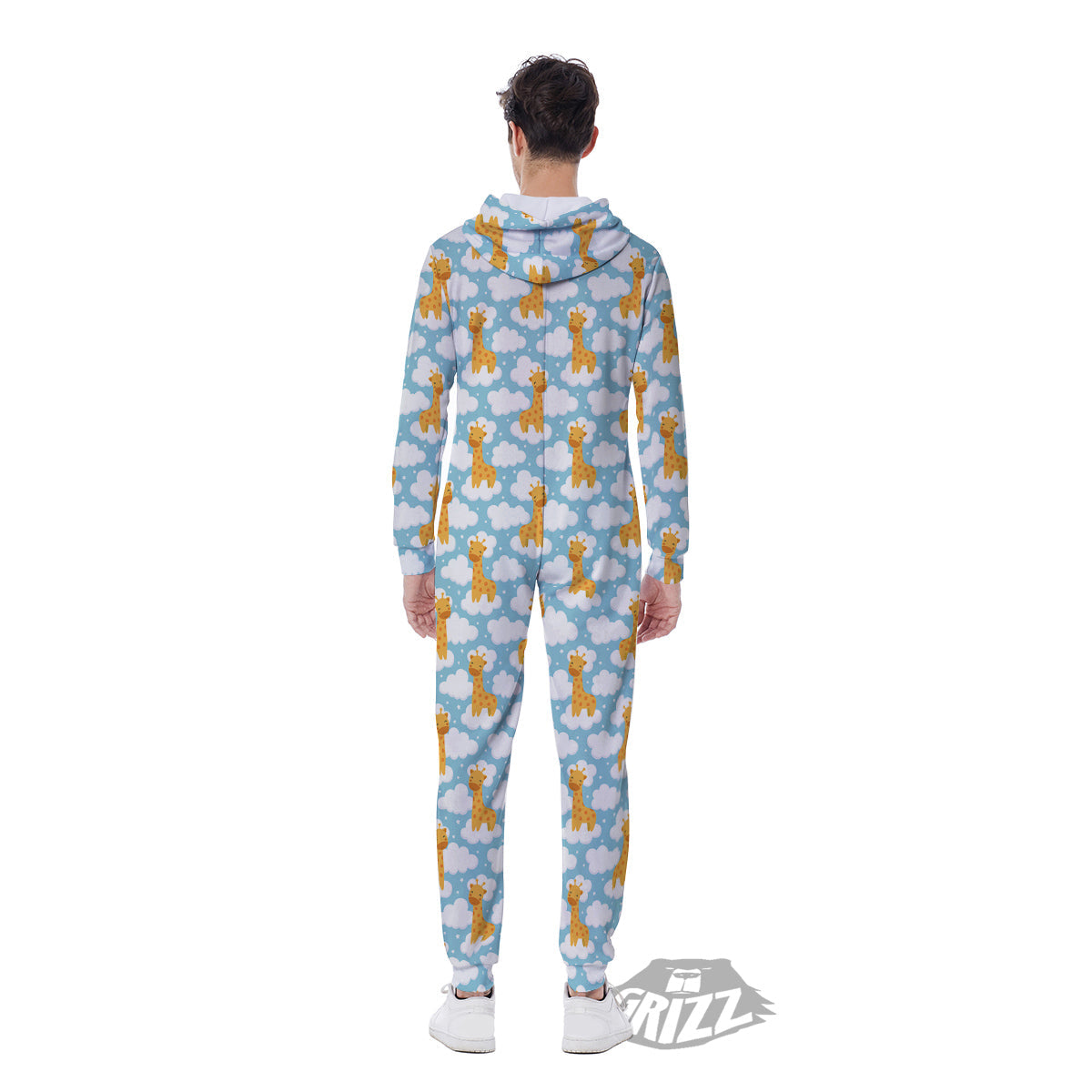 Giraffe Cute Cartoon Print Pattern Men's Jumpsuit-grizzshop