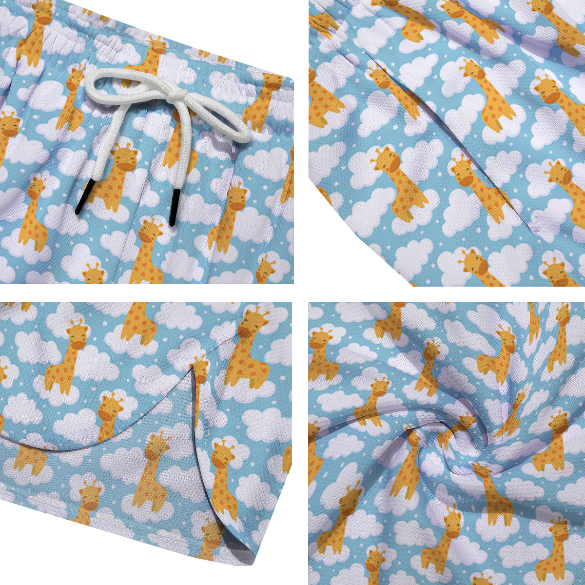 Giraffe Cute Cartoon Print Pattern Men's Running Shorts-grizzshop