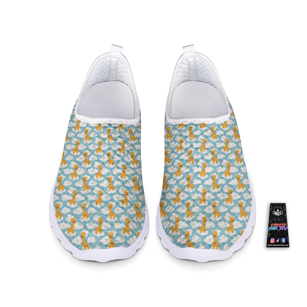 Giraffe Cute Cartoon Print Pattern Nurse Shoes-grizzshop