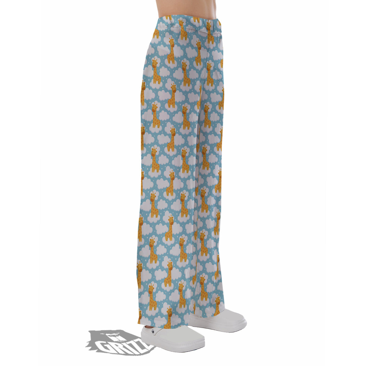 Giraffe Cute Cartoon Print Pattern Pajama Pants-grizzshop