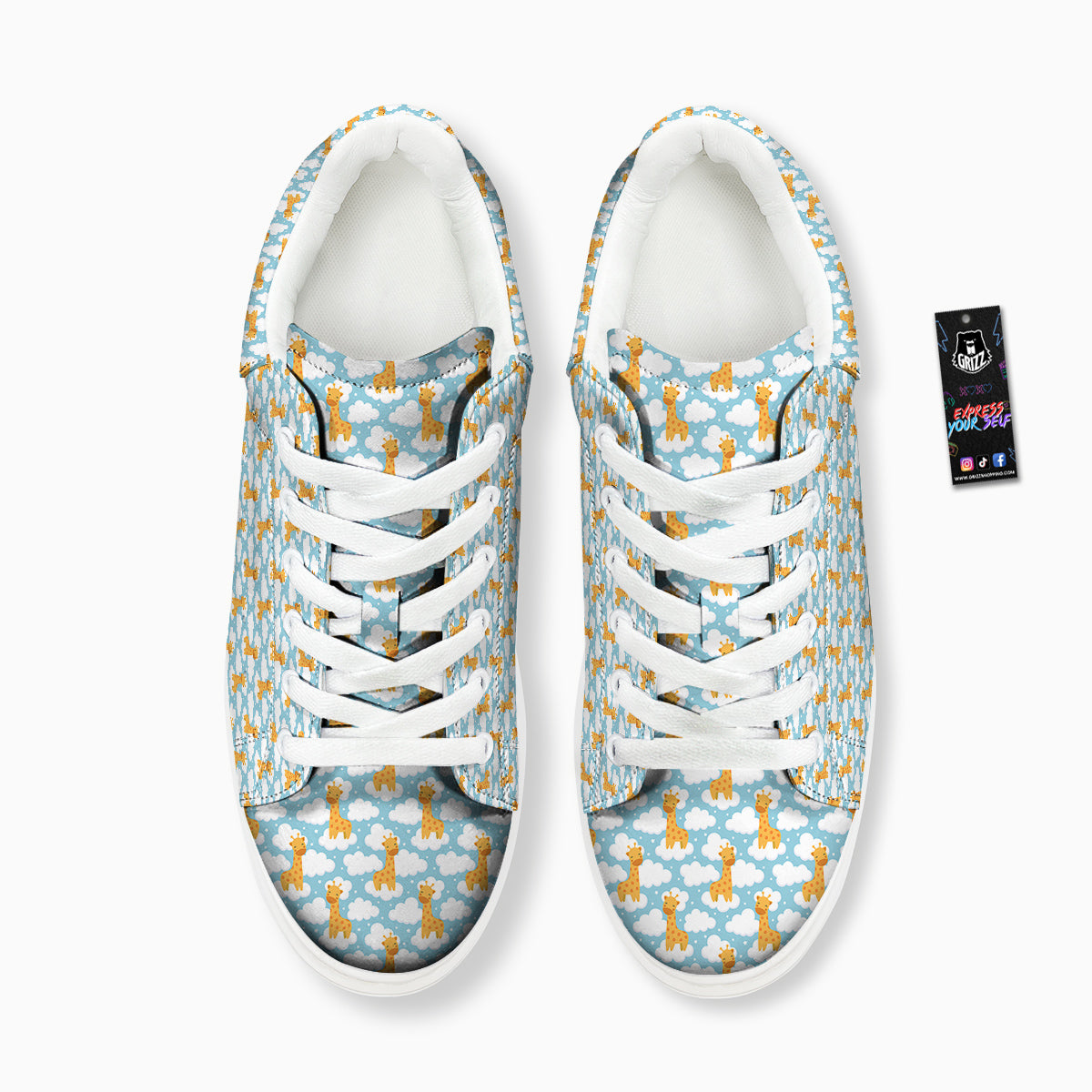 Giraffe Cute Cartoon Print Pattern Platform Shoes-grizzshop