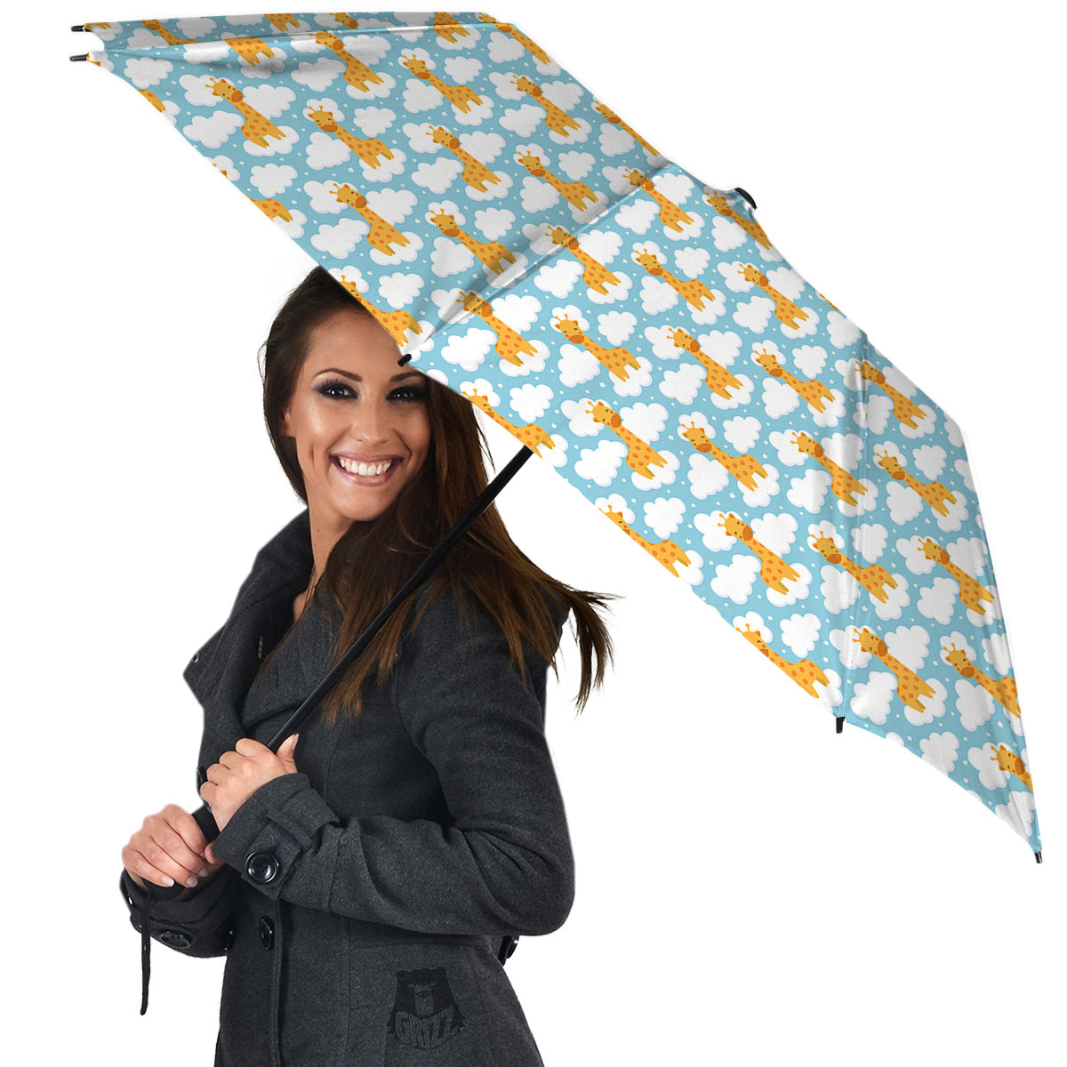 Giraffe Cute Cartoon Print Pattern Umbrella-grizzshop