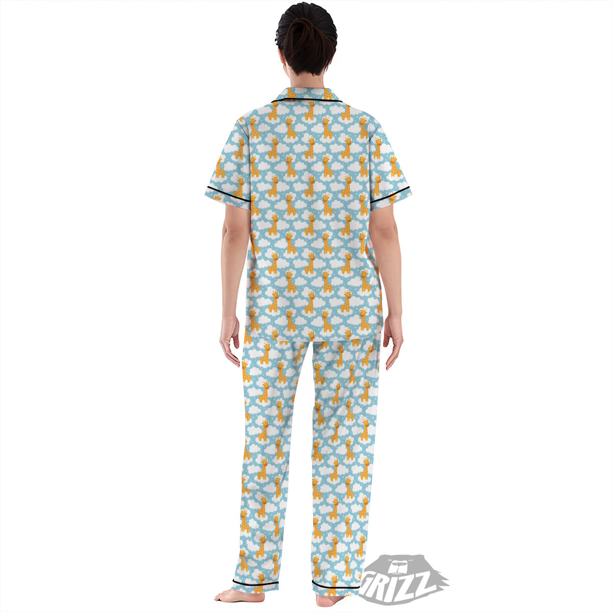 Giraffe Cute Cartoon Print Pattern Women's Pajamas Set-grizzshop