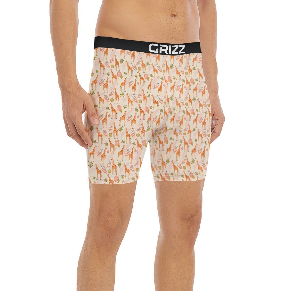 Giraffe Cute Print Pattern Boxer Briefs-grizzshop