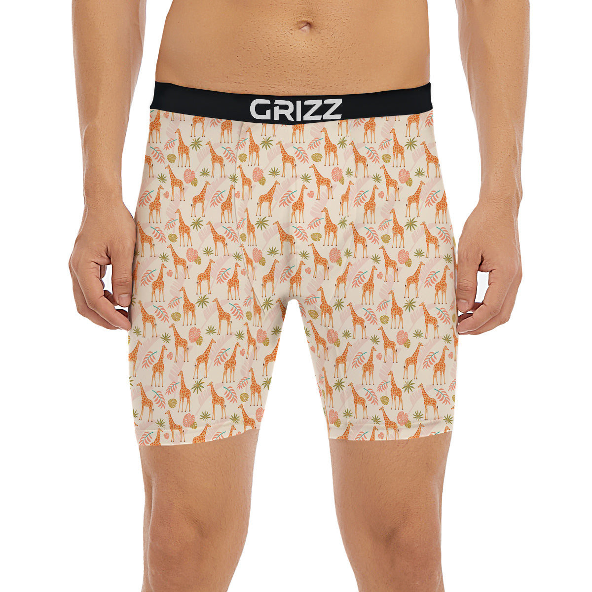 Giraffe Cute Print Pattern Boxer Briefs-grizzshop
