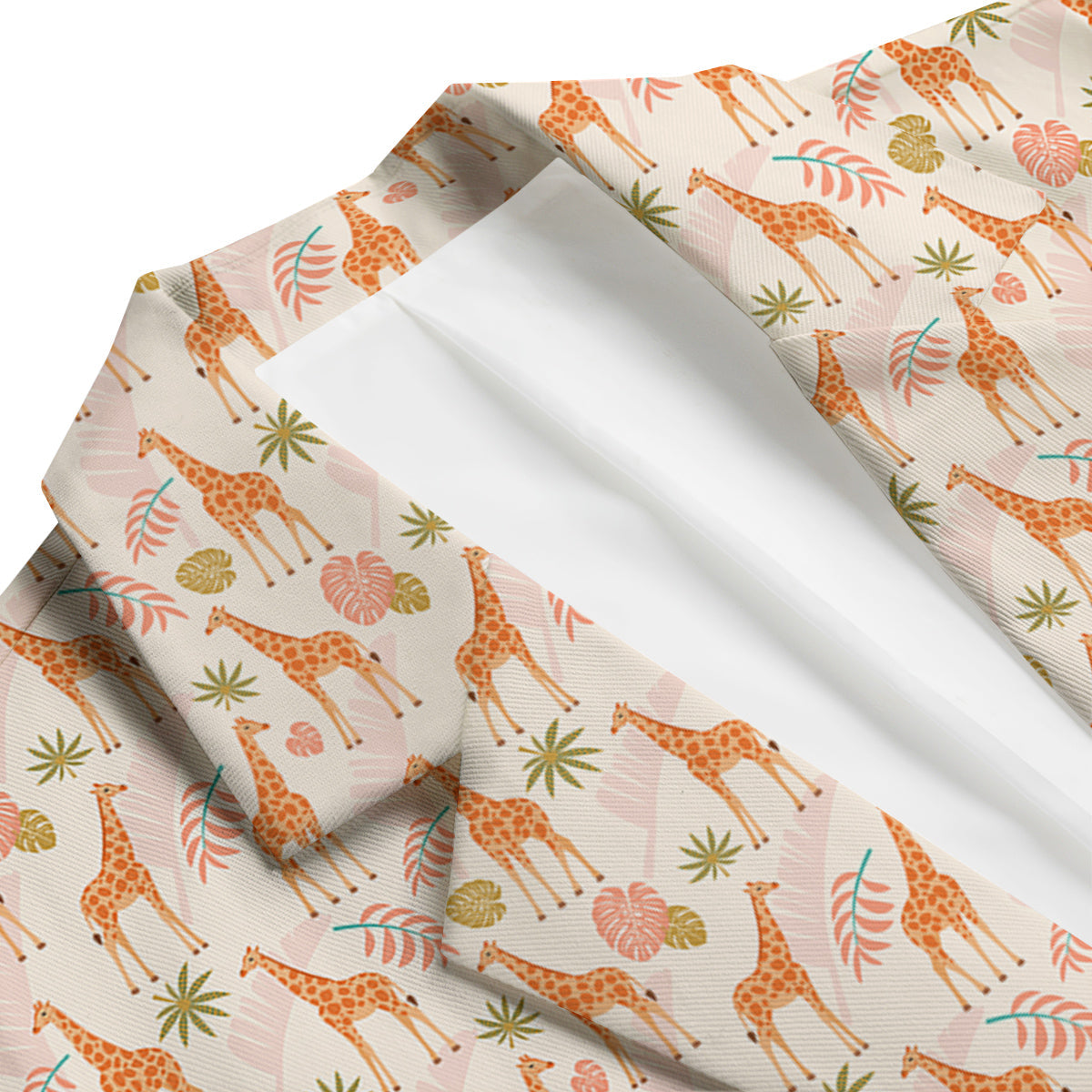 Giraffe Cute Print Pattern Men's Blazer-grizzshop