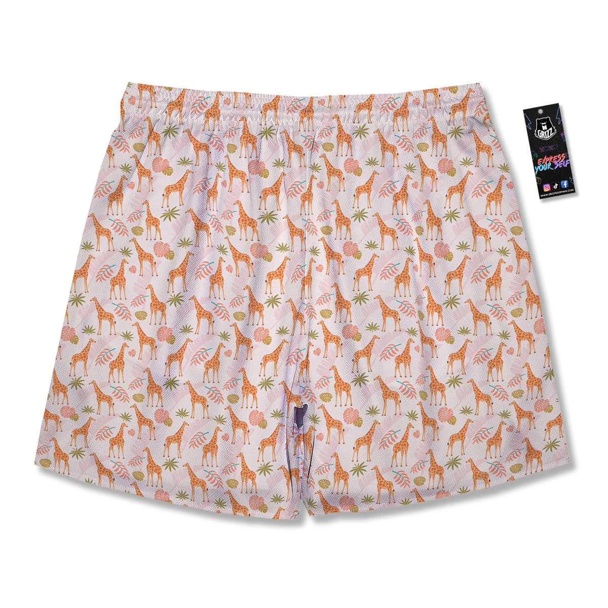 Giraffe Cute Print Pattern Men's Running Shorts-grizzshop