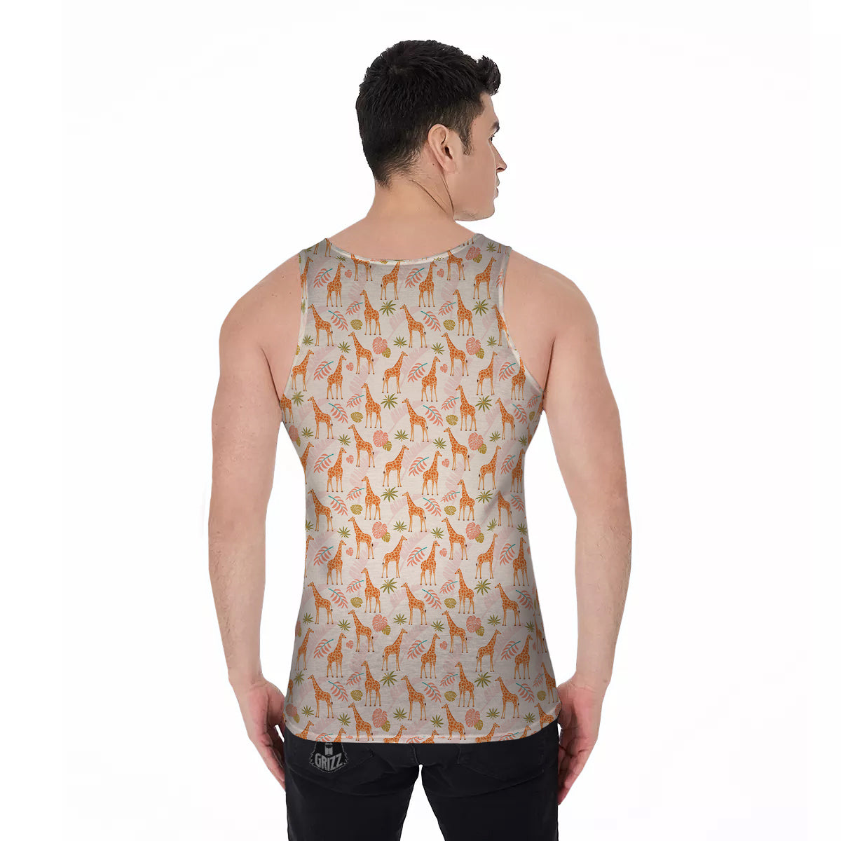 Giraffe Cute Print Pattern Men's Tank Top-grizzshop