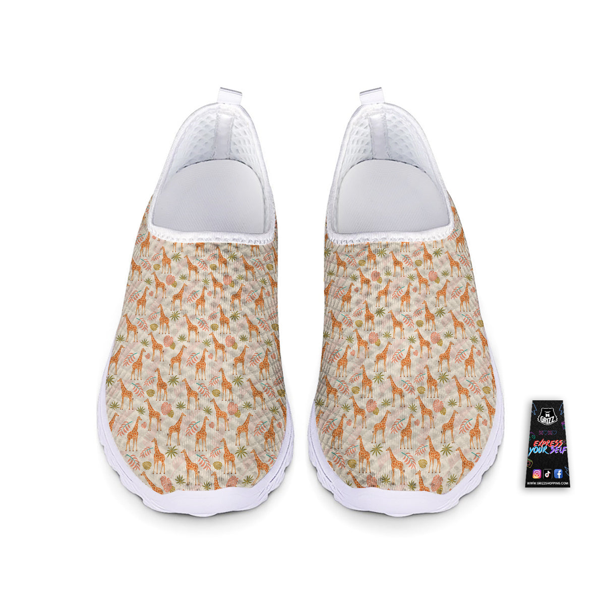 Giraffe Cute Print Pattern Nurse Shoes-grizzshop