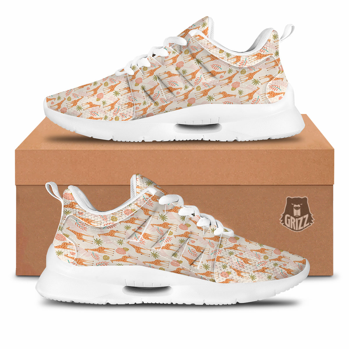 Giraffe Cute Print Pattern Tennis Shoes-grizzshop