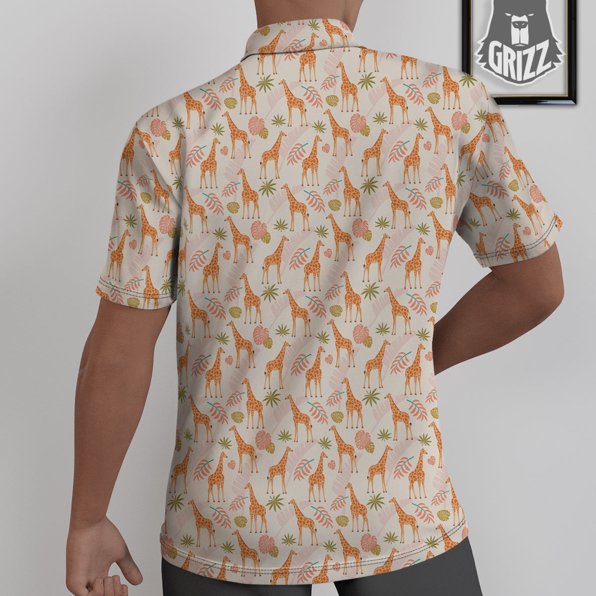 Giraffe Cute Print Pattern Untucked Shirts-grizzshop