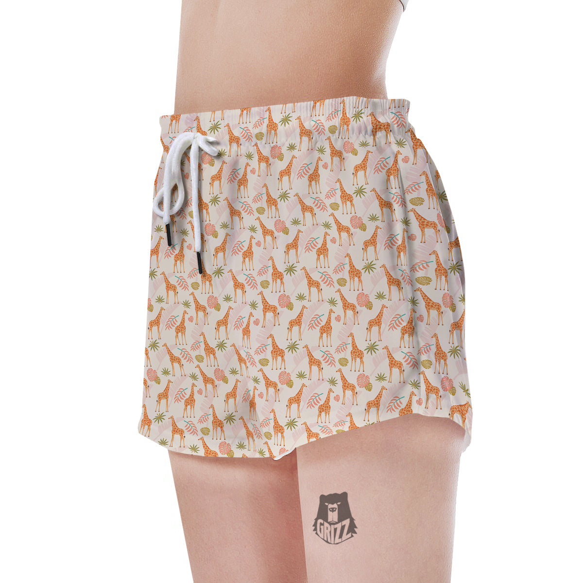 Giraffe Cute Print Pattern Women's Shorts-grizzshop