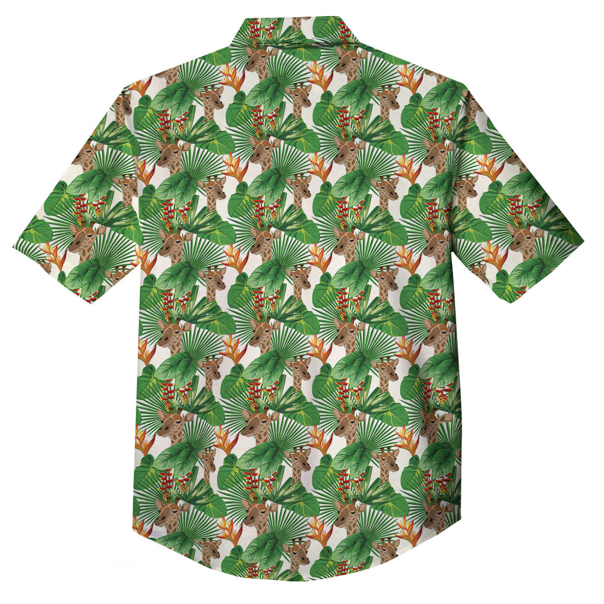 Giraffe Exotic Tropical Print Pattern Button Up Shirt-grizzshop