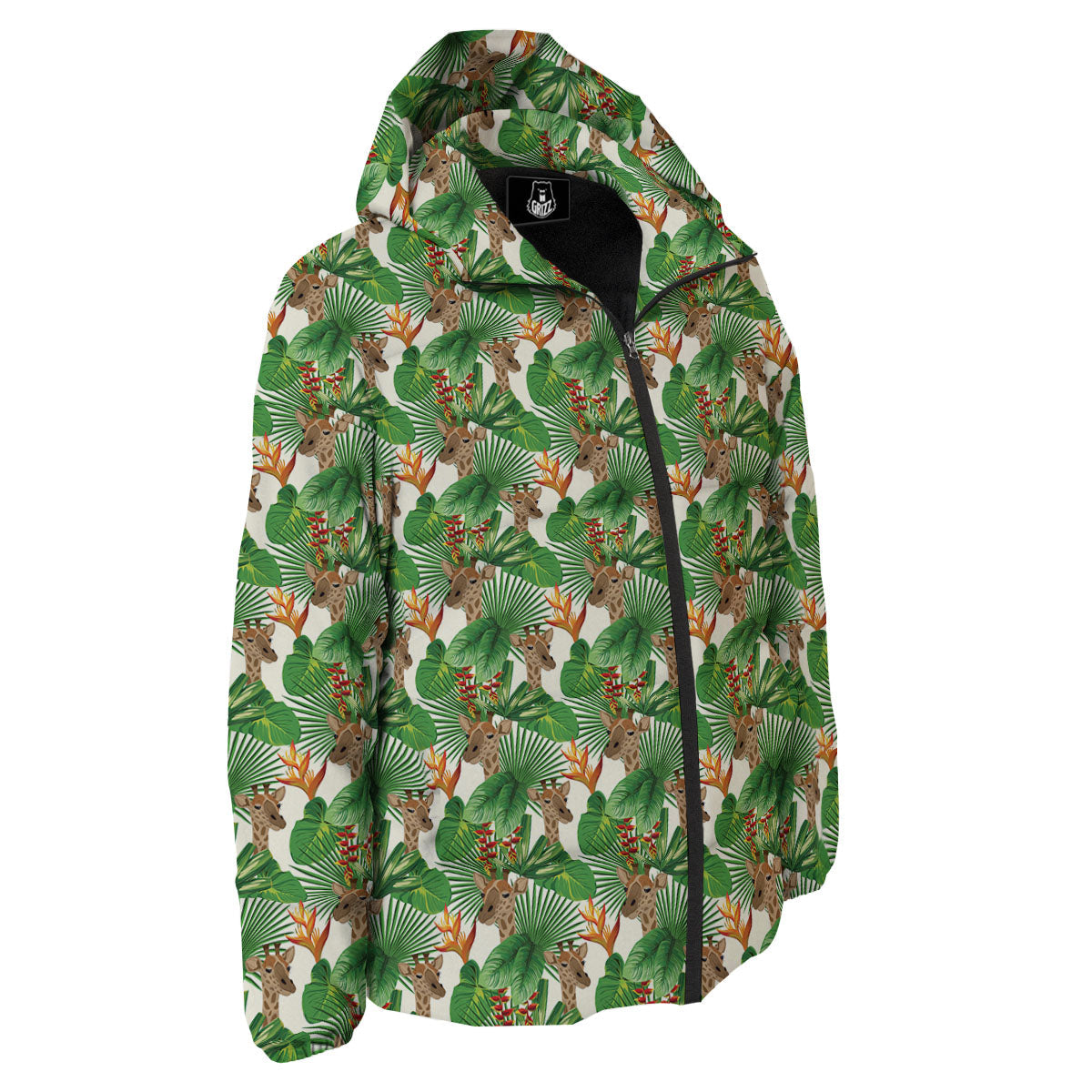 Giraffe Exotic Tropical Print Pattern Down Jacket-grizzshop