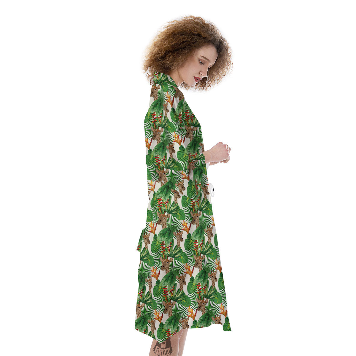 Giraffe Exotic Tropical Print Pattern Kimono-grizzshop