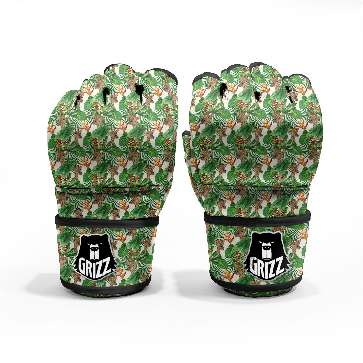 Giraffe Exotic Tropical Print Pattern MMA Gloves-grizzshop