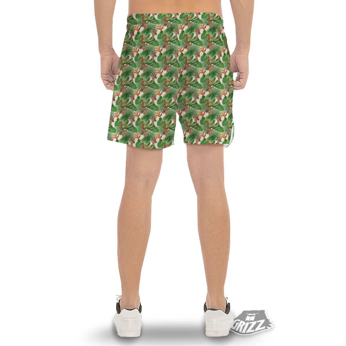 Giraffe Exotic Tropical Print Pattern Men's Gym Shorts-grizzshop