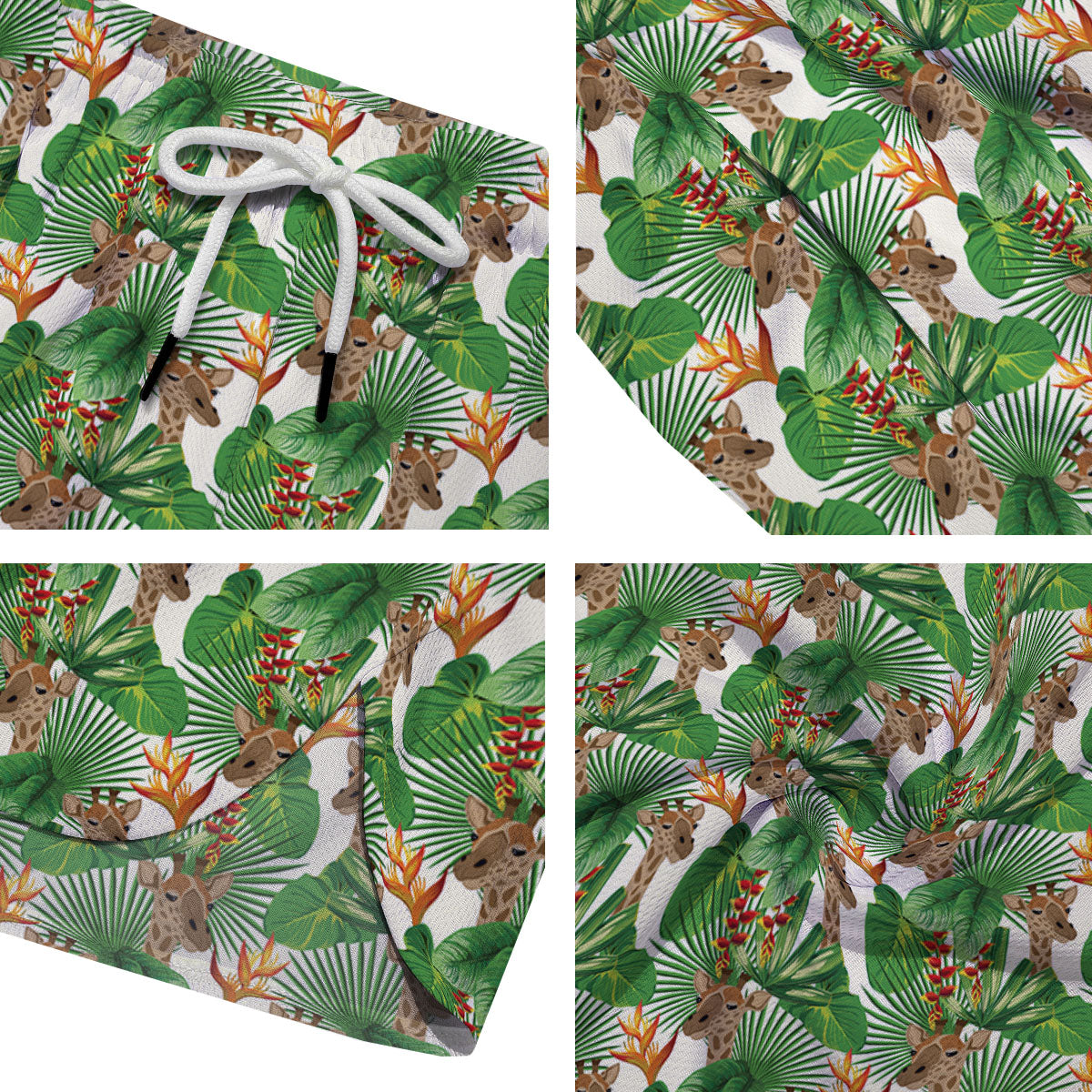 Giraffe Exotic Tropical Print Pattern Men's Running Shorts-grizzshop
