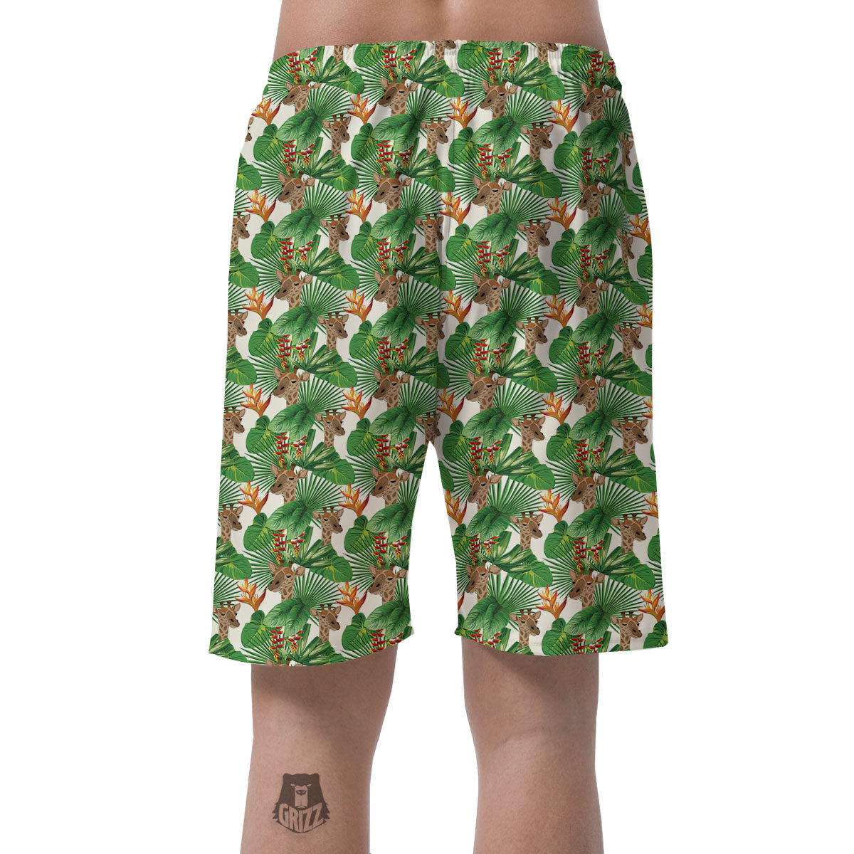 Giraffe Exotic Tropical Print Pattern Men's Shorts-grizzshop