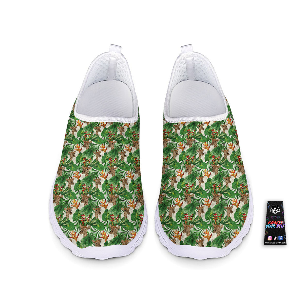 Giraffe Exotic Tropical Print Pattern Nurse Shoes-grizzshop
