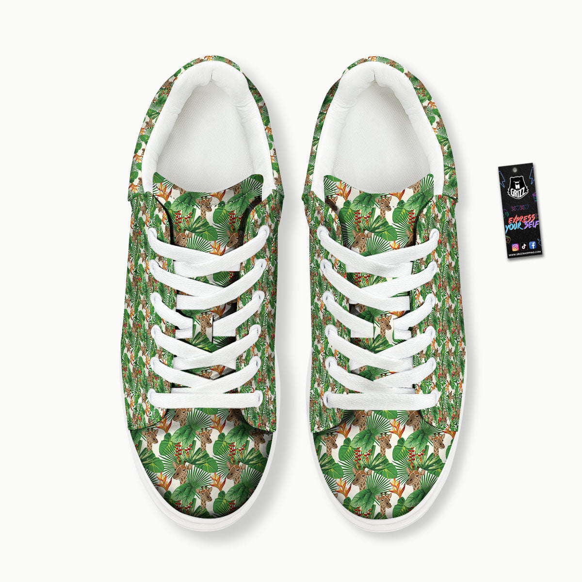 Giraffe Exotic Tropical Print Pattern Platform Shoes-grizzshop