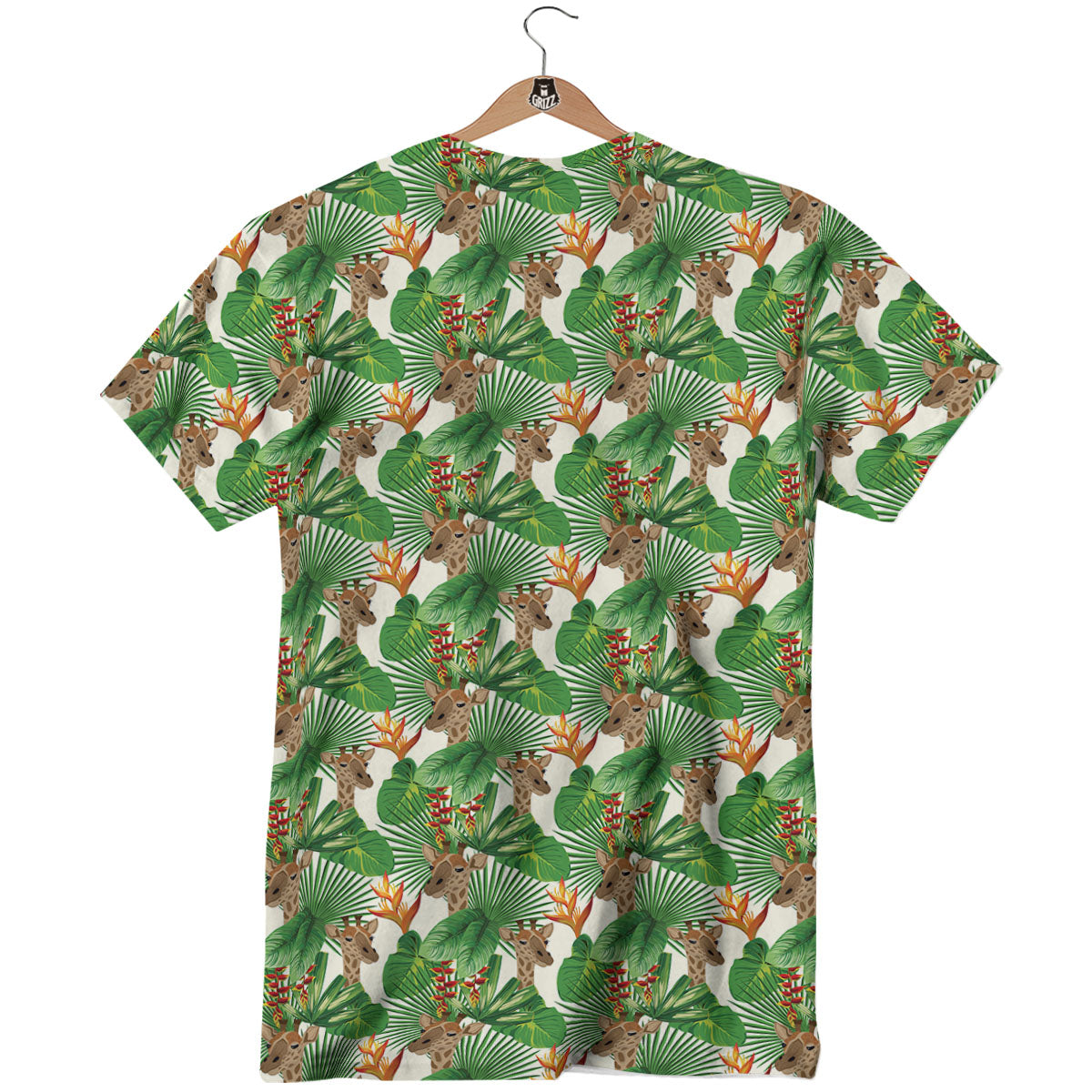 Giraffe Exotic Tropical Print Pattern T-Shirt-grizzshop