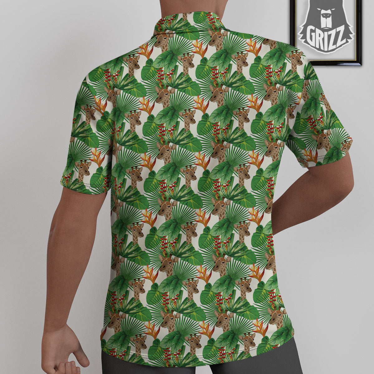Giraffe Exotic Tropical Print Pattern Untucked Shirts-grizzshop