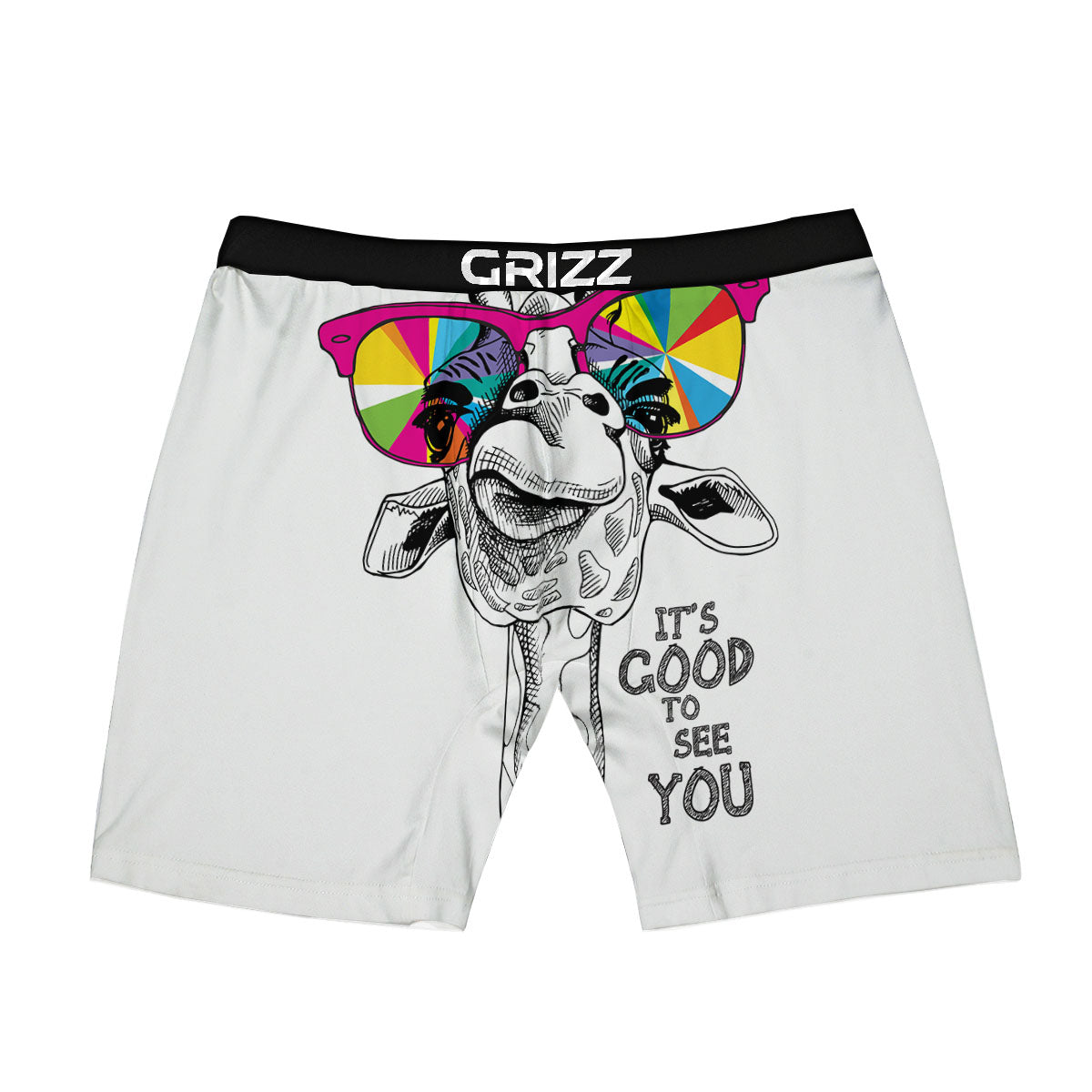 Giraffe Funny Print Boxer Briefs-grizzshop