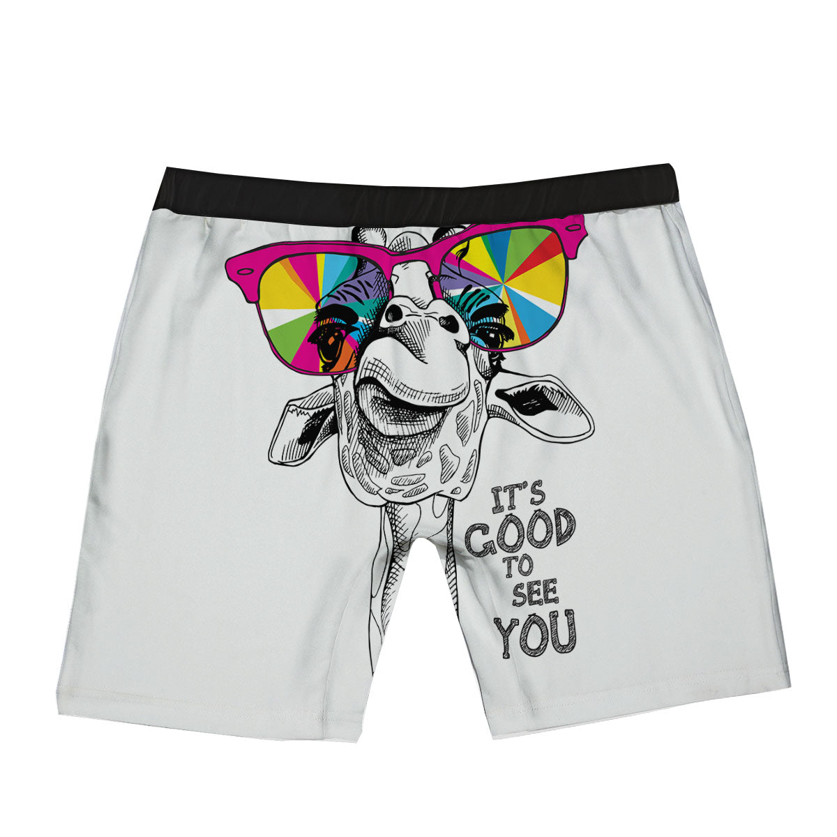 Giraffe Funny Print Boxer Briefs-grizzshop