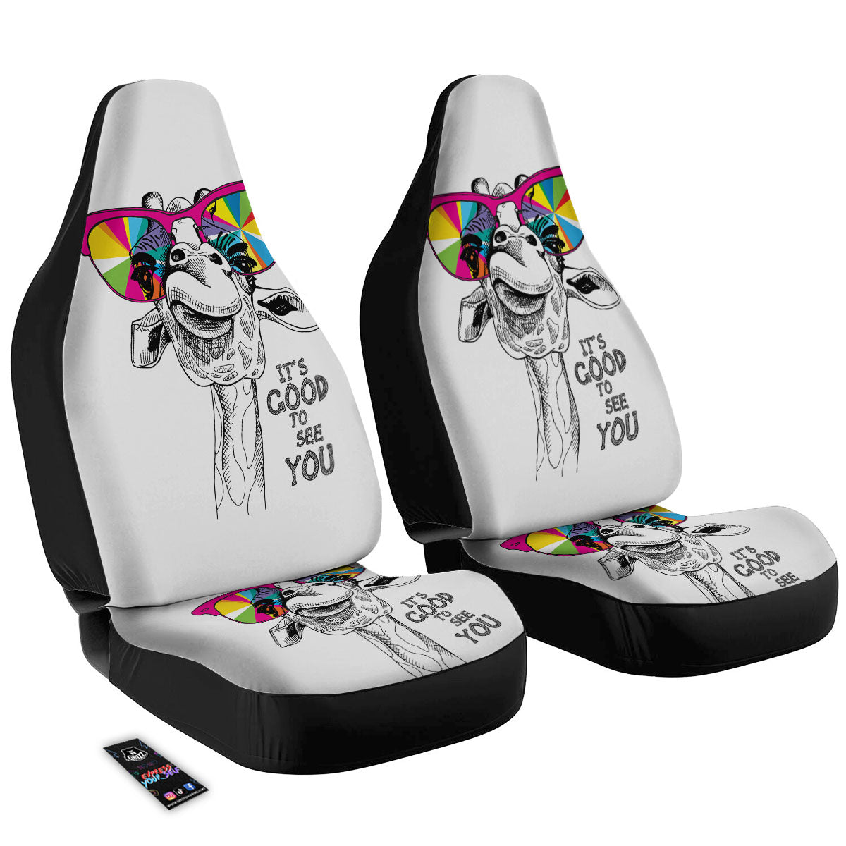 Giraffe Funny Print Car Seat Covers-grizzshop