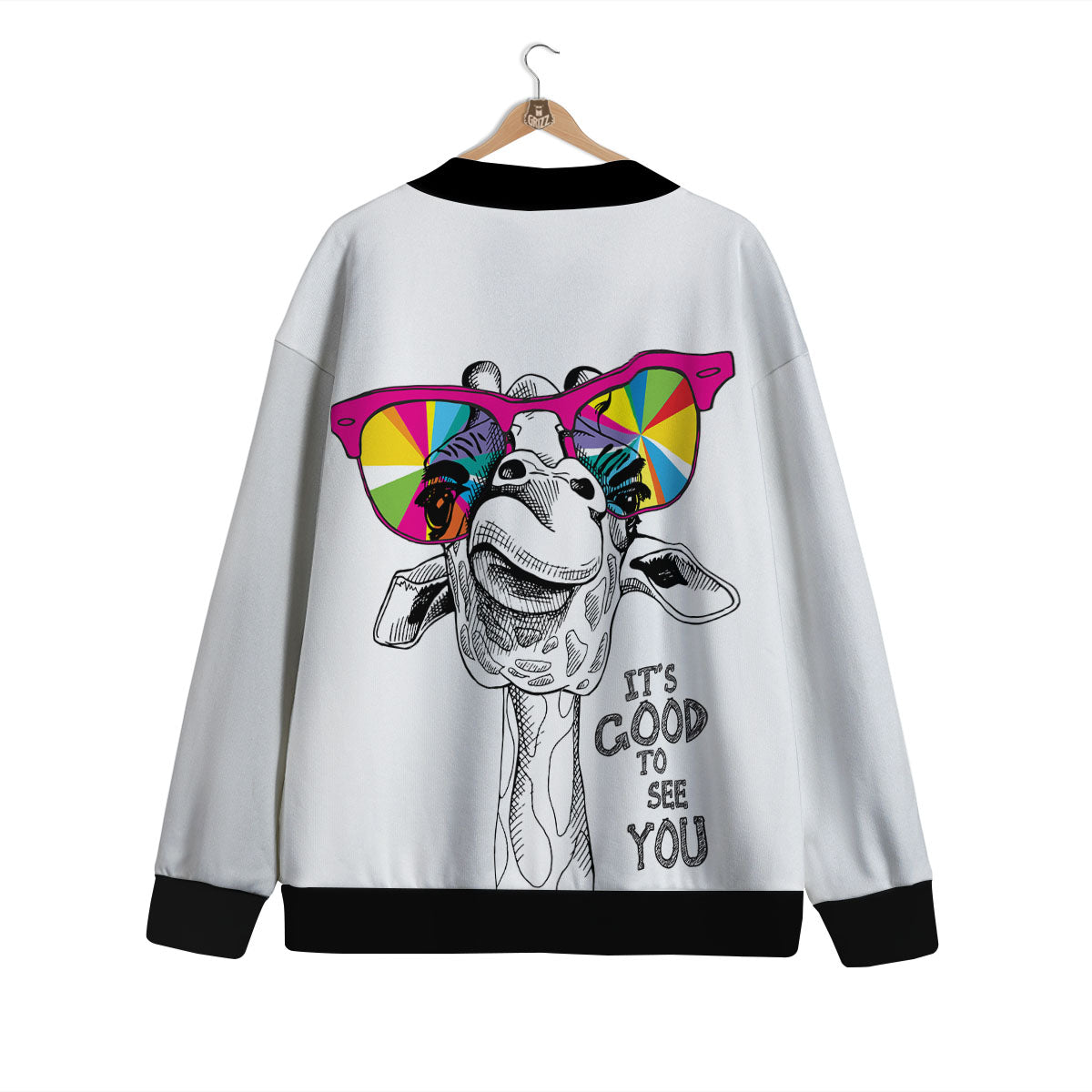 Giraffe Funny Print Cardigan-grizzshop