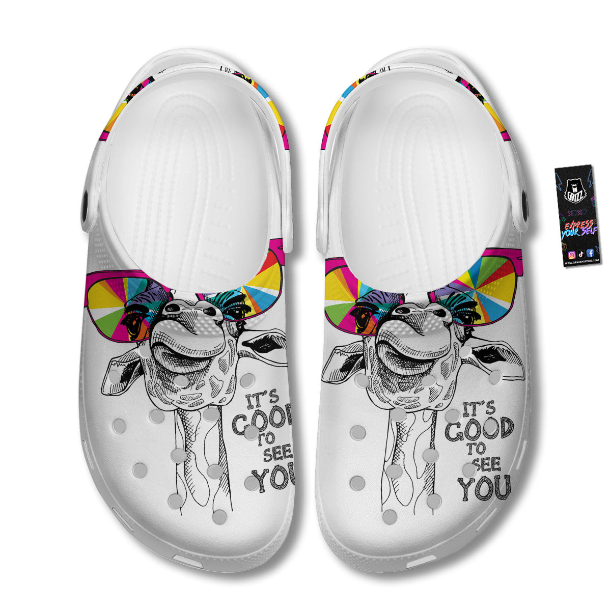 Giraffe Funny Print Clog-grizzshop