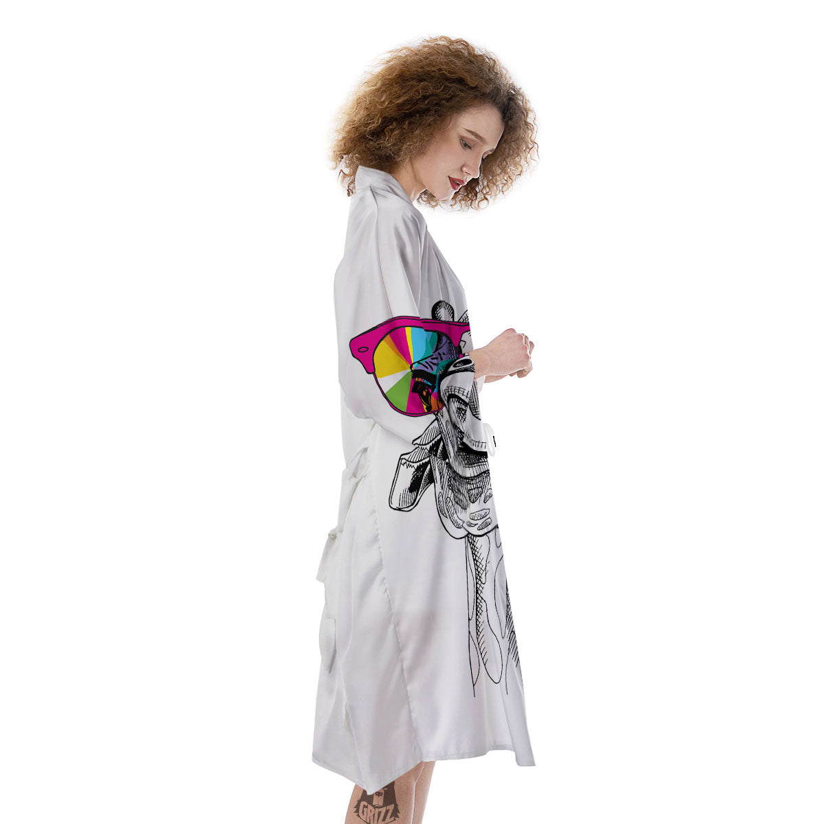 Giraffe Funny Print Kimono-grizzshop