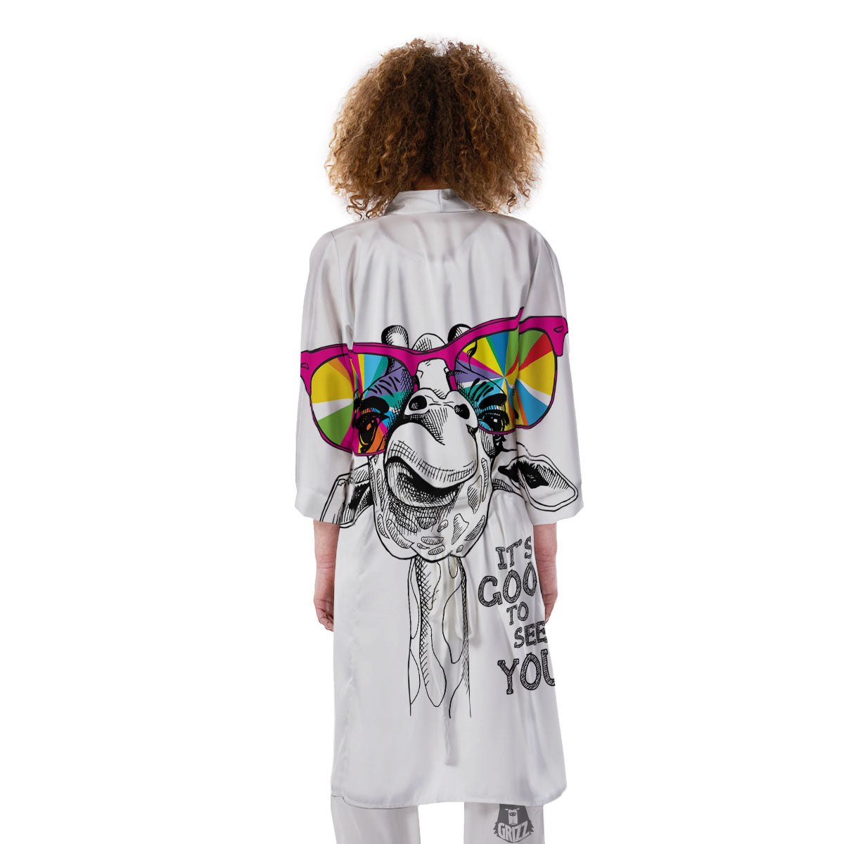 Giraffe Funny Print Kimono-grizzshop