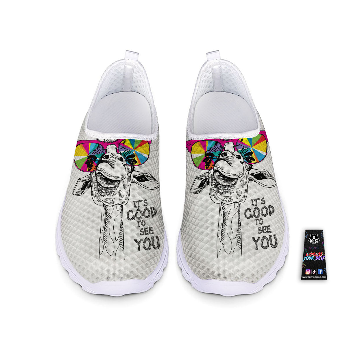 Giraffe Funny Print Nurse Shoes-grizzshop
