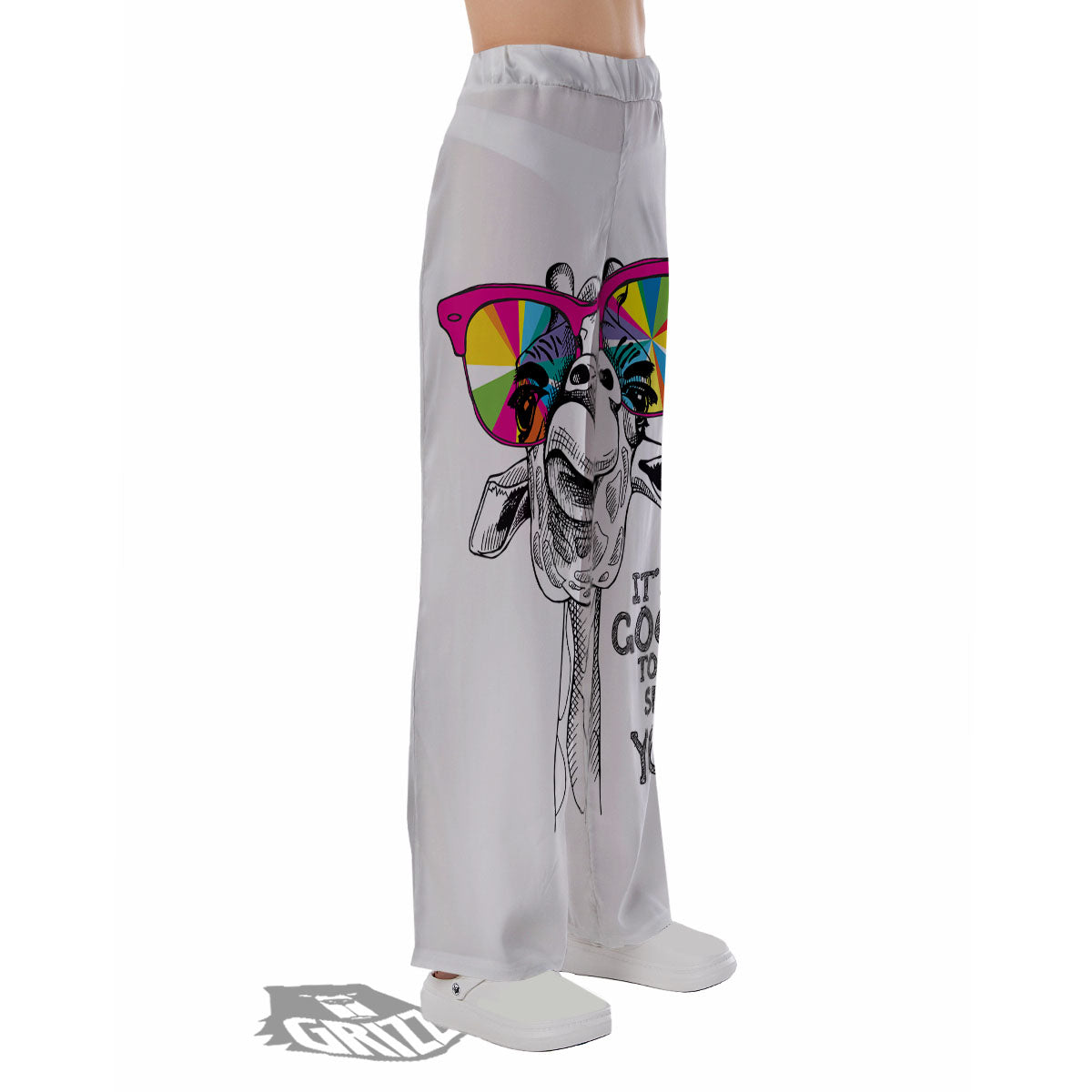Giraffe Funny Print Pajama Pants-grizzshop