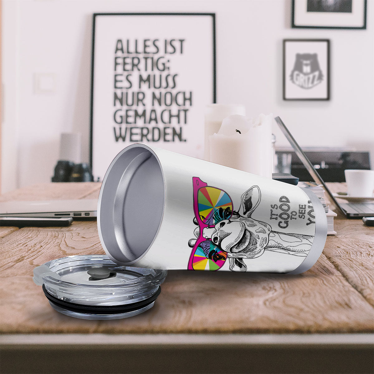 Giraffe Funny Print Tumbler-grizzshop