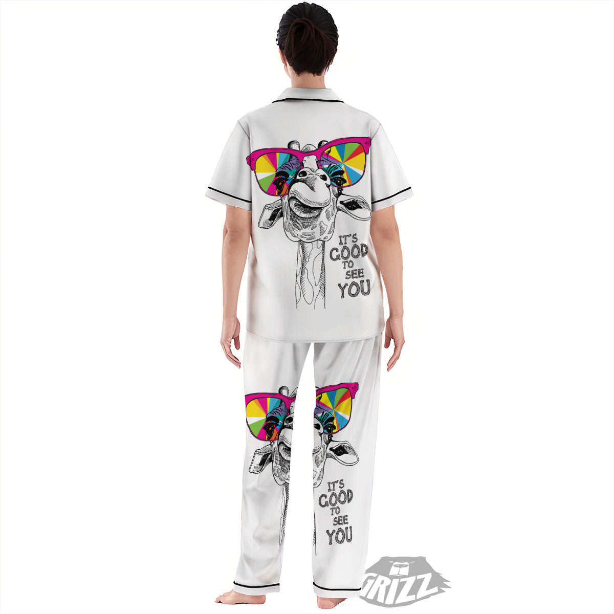 Giraffe Funny Print Women's Pajamas Set-grizzshop