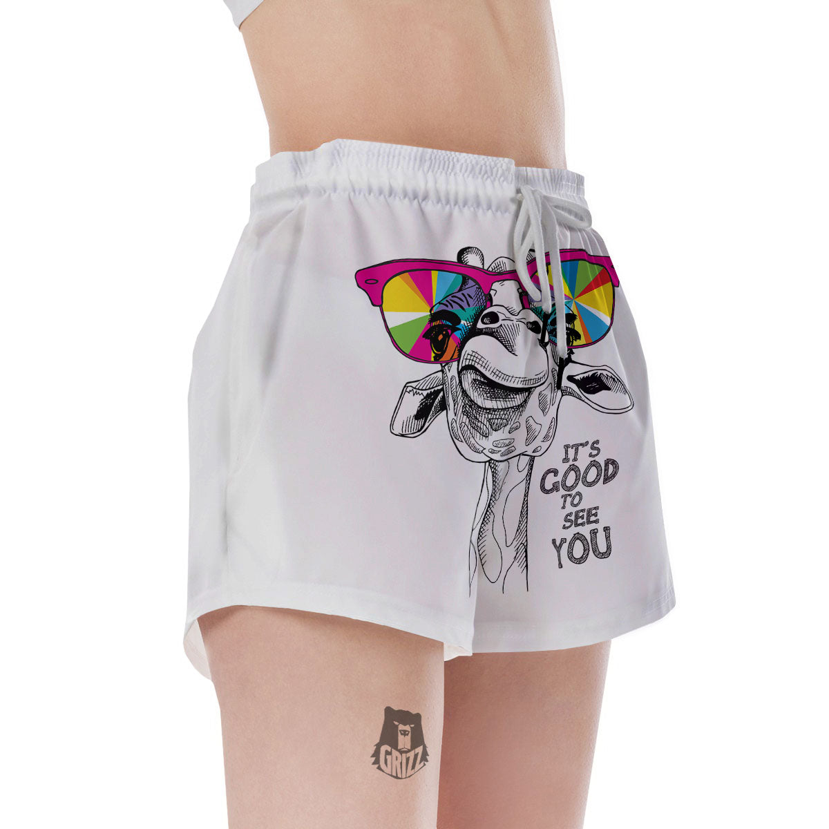 Giraffe Funny Print Women's Shorts-grizzshop