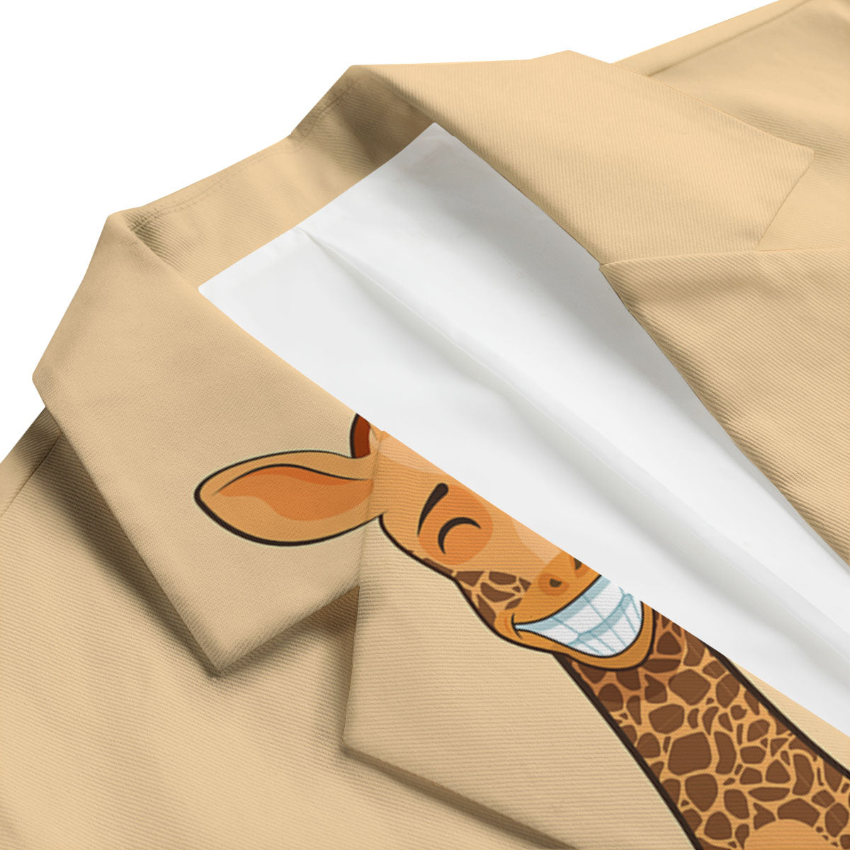 Giraffe Smiley Face Print Men's Blazer-grizzshop