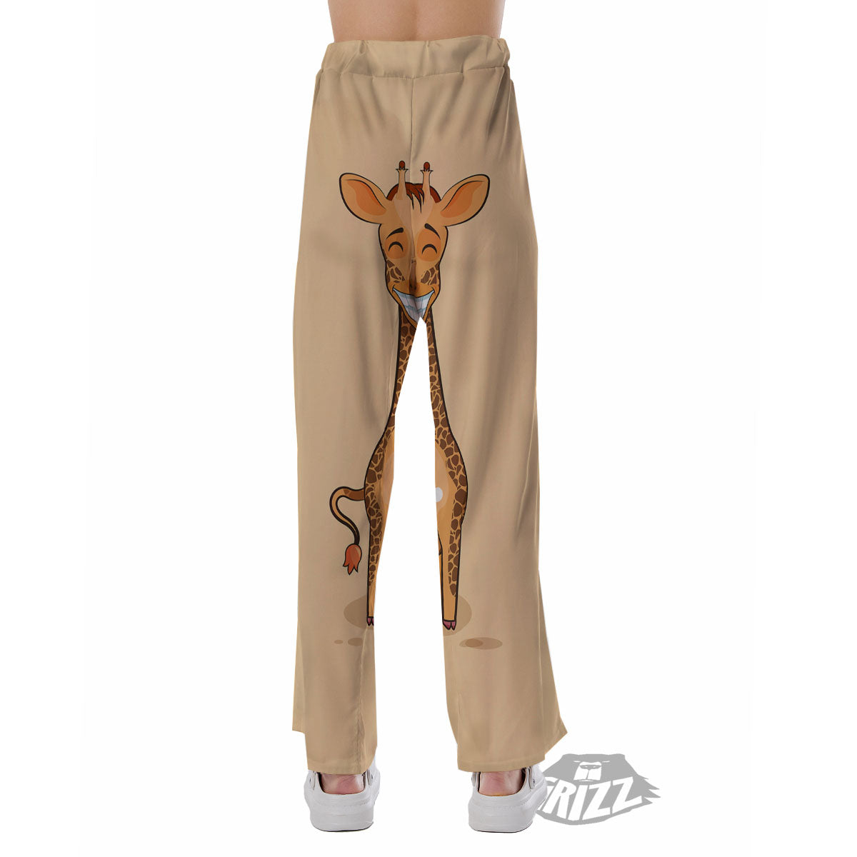 Giraffe Smiley Face Print Pajama Pants-grizzshop