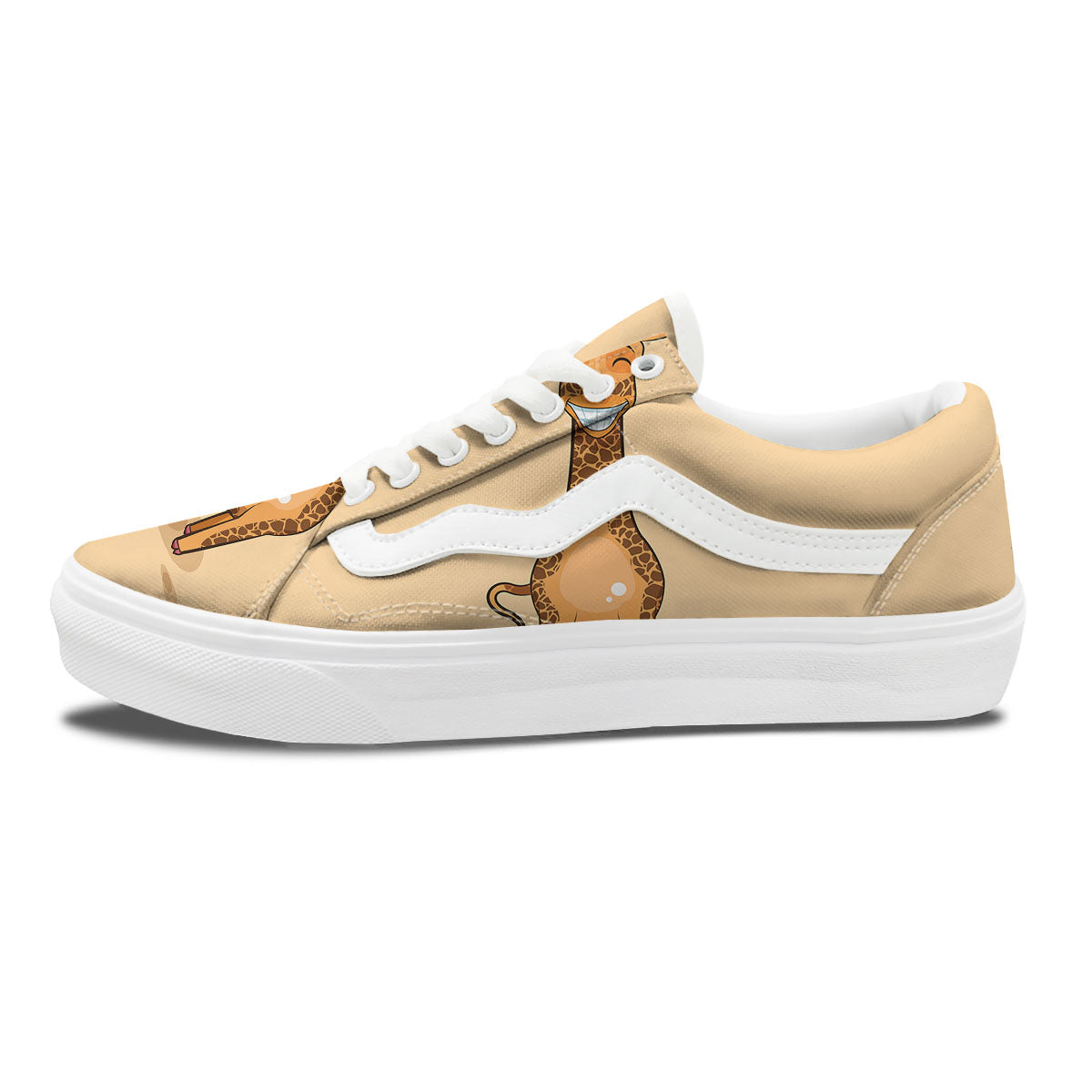 Giraffe Smiley Face Print Skate Shoes-grizzshop