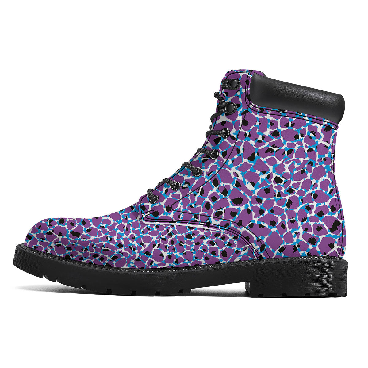 Giraffe Teal And Purple Print Pattern Boots-grizzshop
