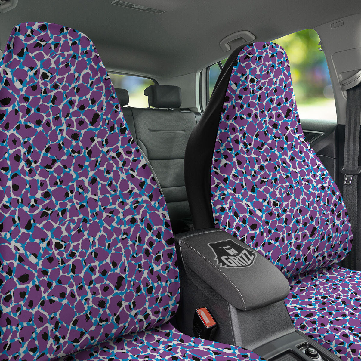 Giraffe Teal And Purple Print Pattern Car Seat Covers-grizzshop