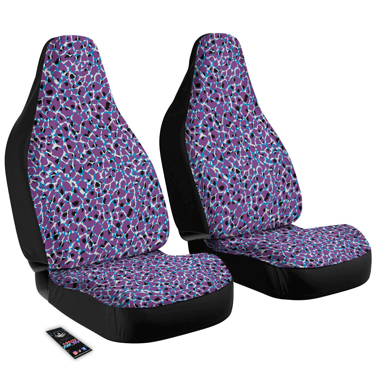 Giraffe Teal And Purple Print Pattern Car Seat Covers-grizzshop