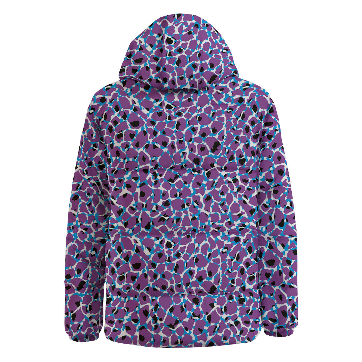 Giraffe Teal And Purple Print Pattern Down Jacket-grizzshop
