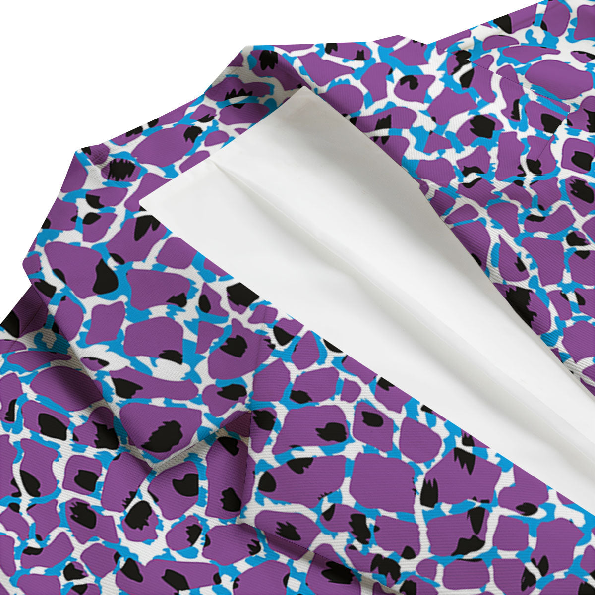 Giraffe Teal And Purple Print Pattern Men's Blazer-grizzshop